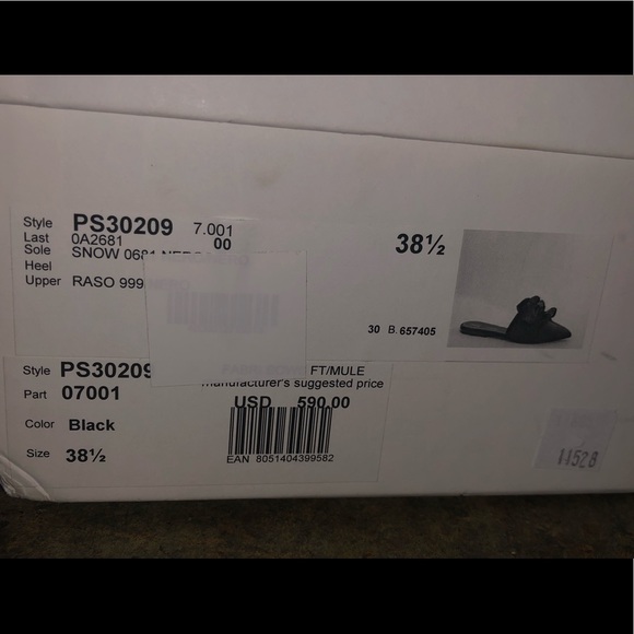 Proenza Schouler's Sz38.5 Black Satin Bow Flats - Picture 5 of 5